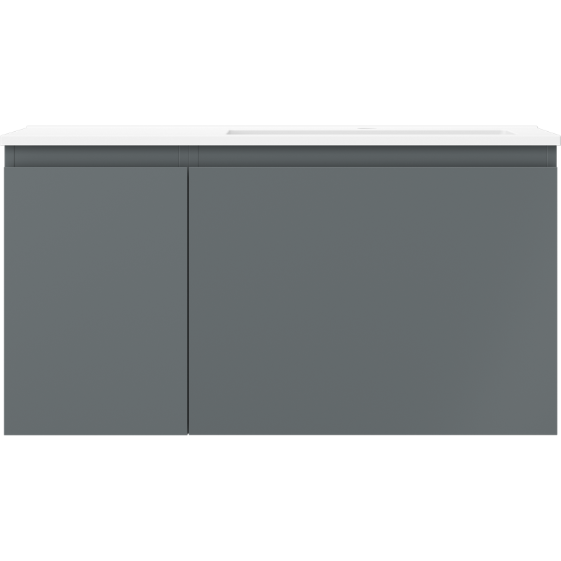 Mexen Orio koupelnová skříňka 90 cm s umyvadlem Otis pravá, 1S, 1D, grafit mat/bílá mat - 91A13-09047-3-BBFF66-W18P01