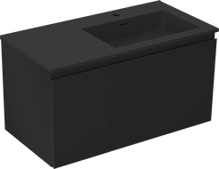 Mexen Orio koupelnová skříňka 90 cm s umyvadlem Otis pravé, 1S, 1D, černá mat - 91A13-09047-3-BBFF71-W18P71