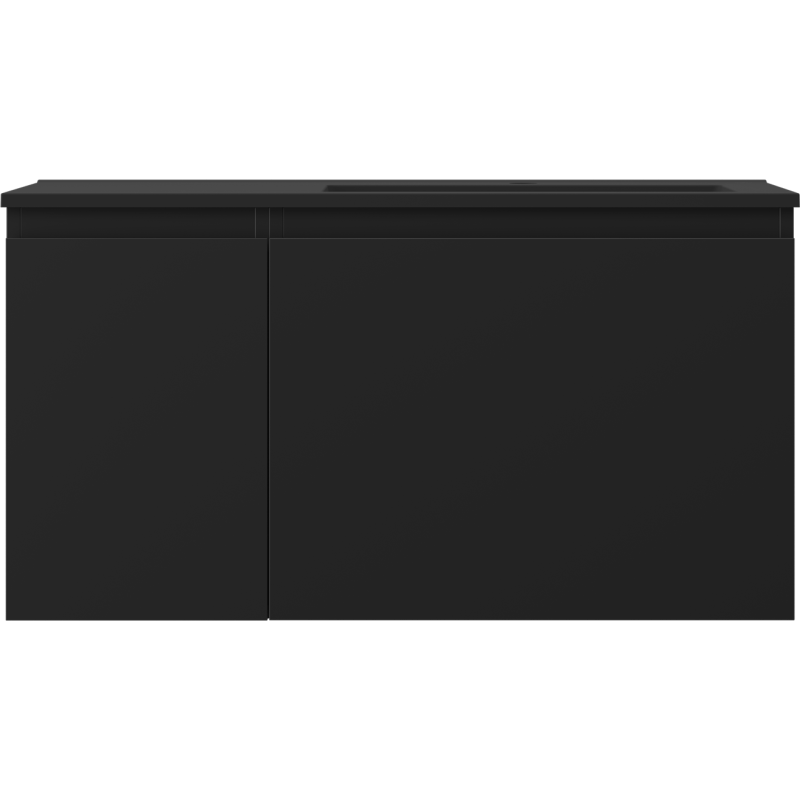 Mexen Orio koupelnová skříňka 90 cm s umyvadlem Otis pravé, 1S, 1D, černá mat - 91A13-09047-3-BBFF71-W18P71