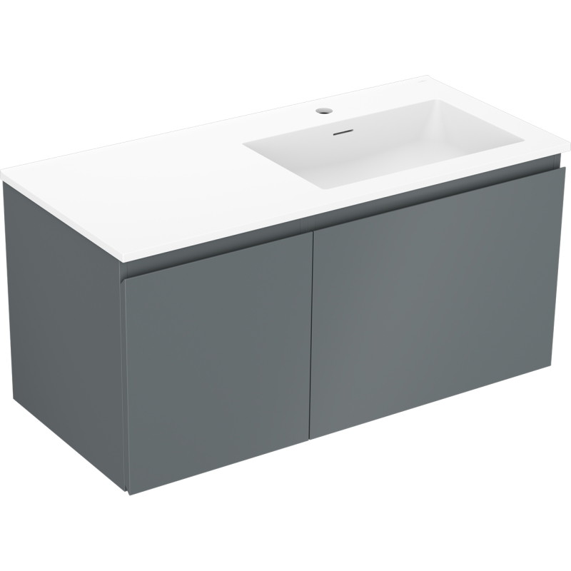 Mexen Orio koupelnová skříňka 100 cm s umyvadlem Otis pravou, 1S, 1D, grafit mat/bílá mat - 91A13-10047-3-BBFF66-W18P01