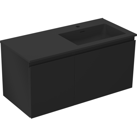 Mexen Orio koupelnová skříňka 100 cm s umyvadlem Otis pravá, 1S, 1D, černá matná - 91A13-10047-3-BBFF71-W18P71