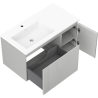 Mexen Rivel koupelnová skříňka 90 cm s umyvadlem Otis levá, 1S, 1D, rýhovaná, šedý mat/bílý mat - 91A23-09047-3-BBFF62-W18L01