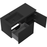 Mexen Rivel koupelnová skříňka 100 cm s umyvadlem Otis levá, 1S, 1D, rýhovaná, černá matná - 91A23-10047-3-BBFF71-W18L71