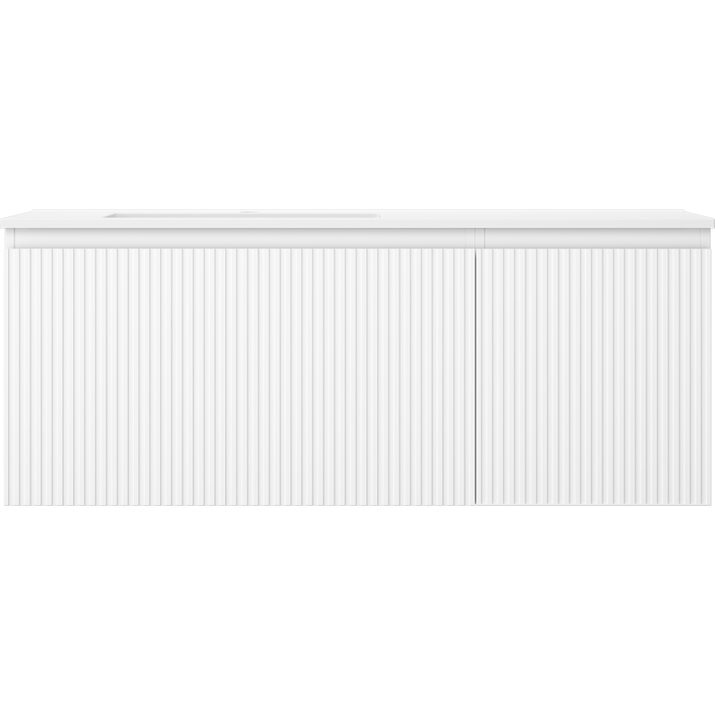 Mexen Rivel koupelnová skříňka 120 cm s umyvadlem Otis levým, 1S, 1D, drážkovaná, bílá mat - 91A23-12047-3-BBFF01-W18L01