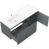 Mexen Rivel koupelnová skříňka 120 cm s umyvadlem Otis vlevo, 1S, 1D, rýhovaná, grafit mat/bílá mat