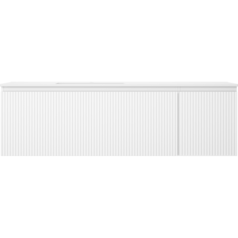 Mexen Rivel koupelnová skříňka 160 cm s umyvadlem Otis levou, 1S, 1D, drážkovaná, bílá mat - 91A23-16047-3-BBFF01-W18L01