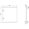 Mexen Rivel koupelnová skříňka 160 cm s umyvadlem Otis vlevo, 1S, 1D, žebrovaná, černý mat - 91A23-16047-3-BBFF71-W18L71
