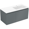Mexen Rivel koupelnová skříňka 100 cm s umyvadlem Otis pravým, 1S, 1D, rýhovaná, grafit/bílá mat - 91A23-10047-3-BBFF66-W18P01