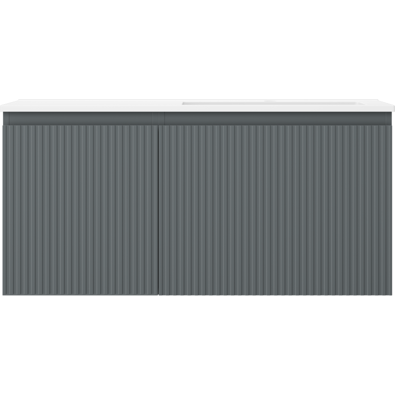 Mexen Rivel koupelnová skříňka 100 cm s umyvadlem Otis pravým, 1S, 1D, rýhovaná, grafit/bílá mat - 91A23-10047-3-BBFF66-W18P01