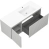 Mexen Rivel koupelnová skříňka 120 cm s umyvadlem Otis pravá, 1S, 1D, rýhovaná, šedá mat/bílá mat - 91A23-12047-3-BBFF62-W18P01