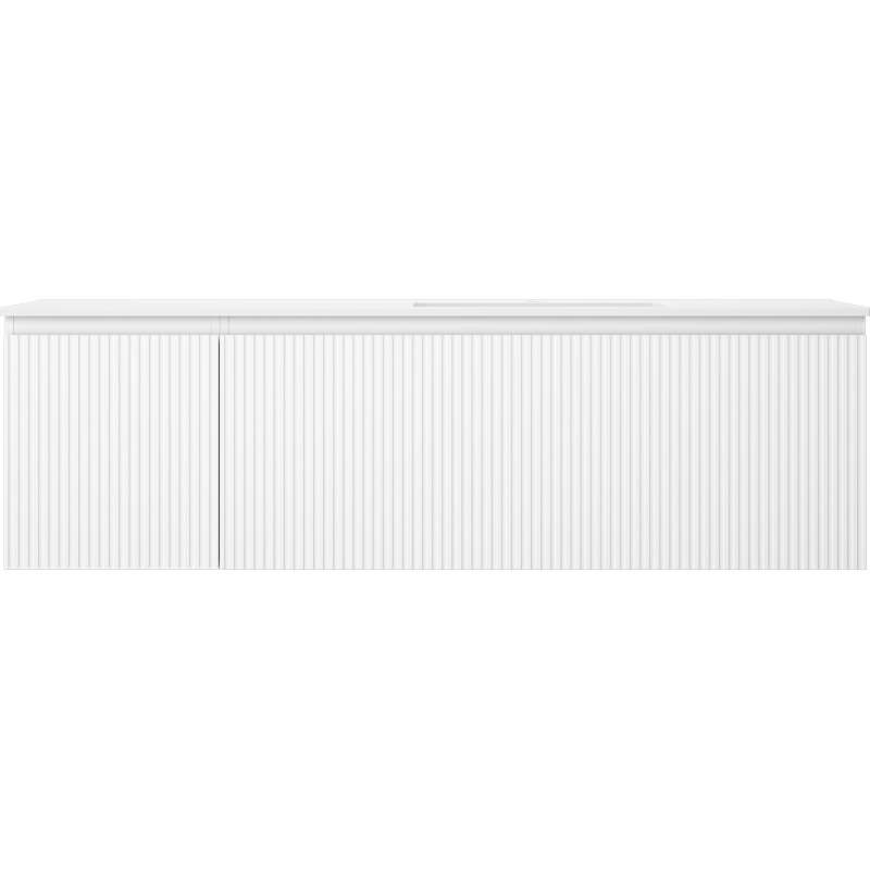 Mexen Rivel koupelnová skříňka 160 cm s umyvadlem Otis pravá, 1S, 1D, ryhovaná, bílá mat - 91A23-16047-3-BBFF01-W18P01