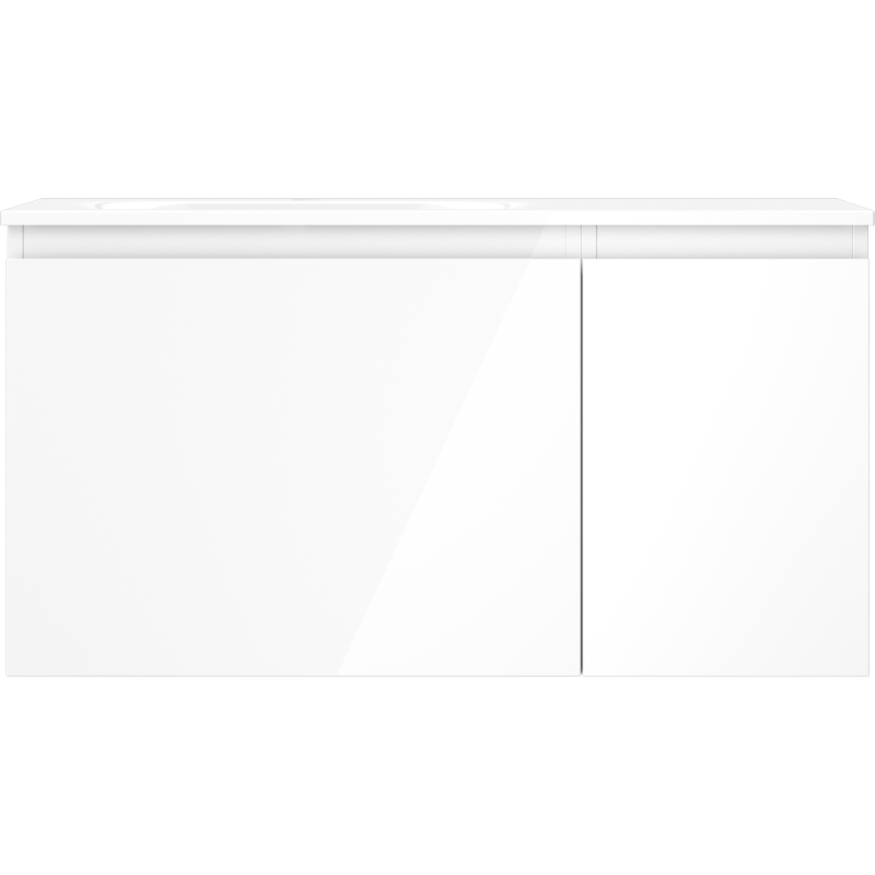 Mexen Orio koupelnová skříňka 90 cm s umyvadlem Vela levá, 1S, 1D, bílý lesk - 91A13-09047-3-BBFF00-W23L00