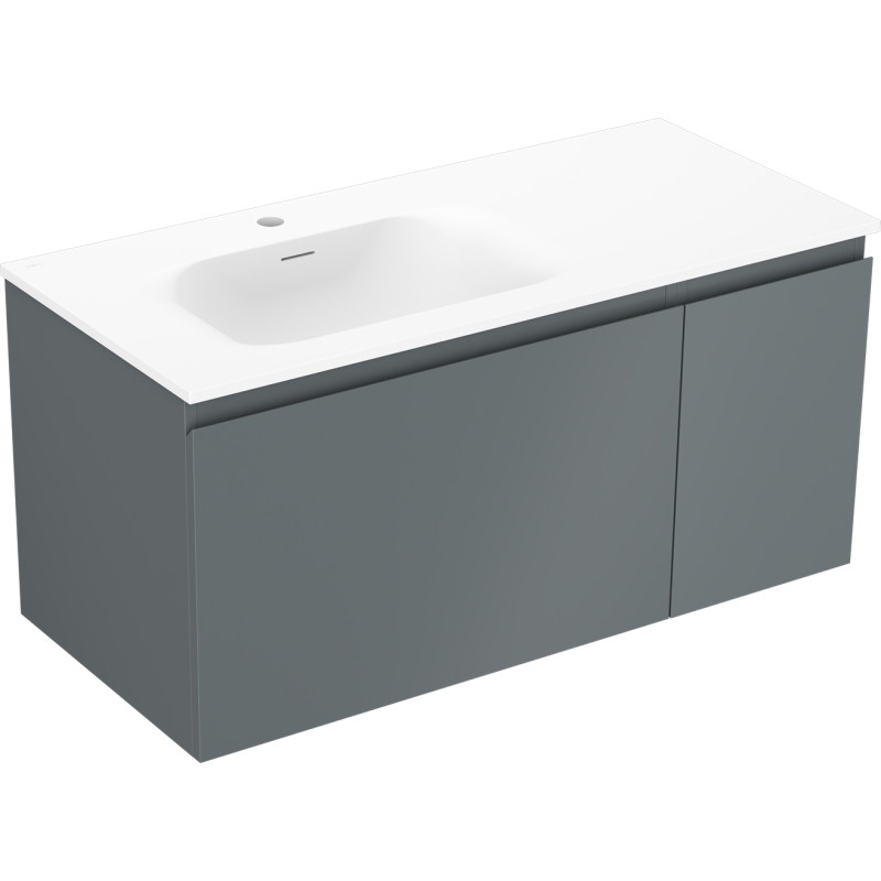 Mexen Orio koupelnová skříňka 90 cm s umyvadlem Vela levá, 1S, 1D, grafit mat/bílá mat - 91A13-09047-3-BBFF66-W23L01