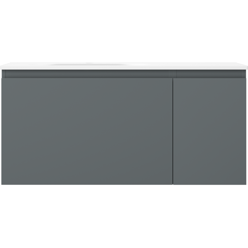 Mexen Orio koupelnová skříňka 90 cm s umyvadlem Vela levým, 1S, 1D, grafit mat/bílá mat - 91A13-09047-3-BBFF66-W23L01