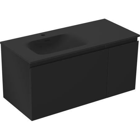 Mexen Orio koupelnová skříňka 90 cm s umyvadlem Vela levá, 1S, 1D, černá matná - 91A13-09047-3-BBFF71-W23L71
