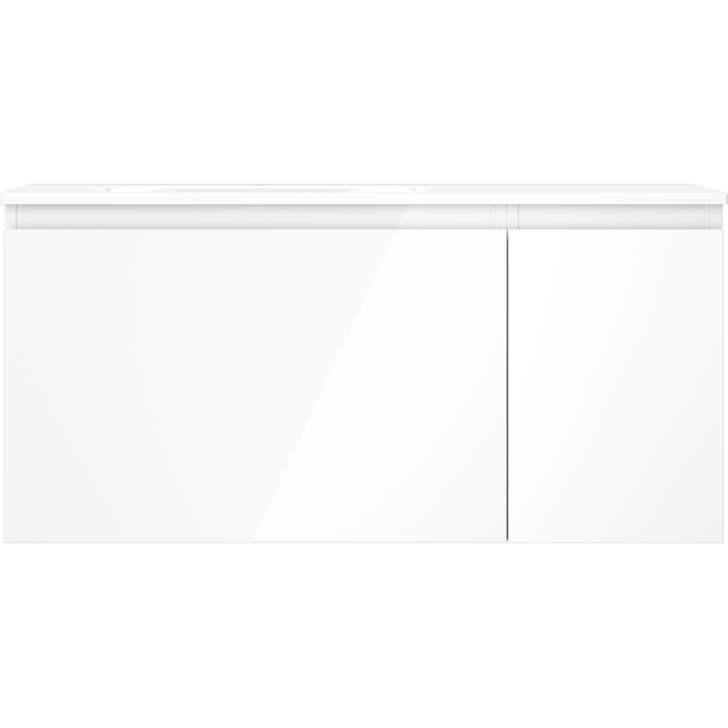 Mexen Orio koupelnová skříňka 100 cm s umyvadlem Vela levá, 1S, 1D, bílý lesk - 91A13-10047-3-BBFF00-W23L00