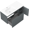 Mexen Orio koupelnová skříňka 100 cm s umyvadlem Vela levá, 1S, 1D, grafit mat/bílá mat - 91A13-10047-3-BBFF66-W23L01