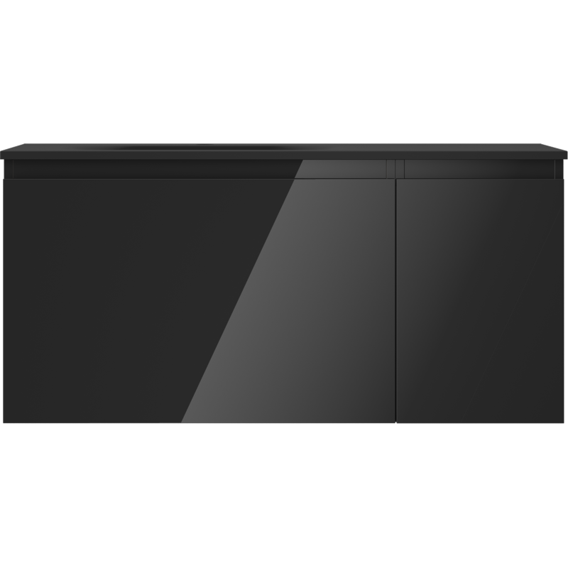 Mexen Orio koupelnová skříňka 100 cm s umyvadlem Vela vlevo, 1S, 1D, černý lesk/černý mat - 91A13-10047-3-BBFF70-W23L71
