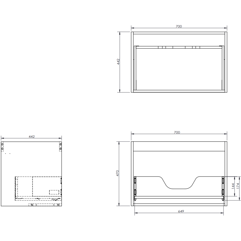 Mexen Orio koupelnová skříňka 100 cm s umyvadlem Vela levá, 1S, 1D, černá mat - 91A13-10047-3-BBFF71-W23L71