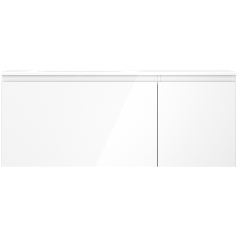 Mexen Orio koupelnová skříňka 120 cm s umyvadlem Vela vlevo, 1S, 1D, bílý lesk - 91A13-12047-3-BBFF00-W23L00