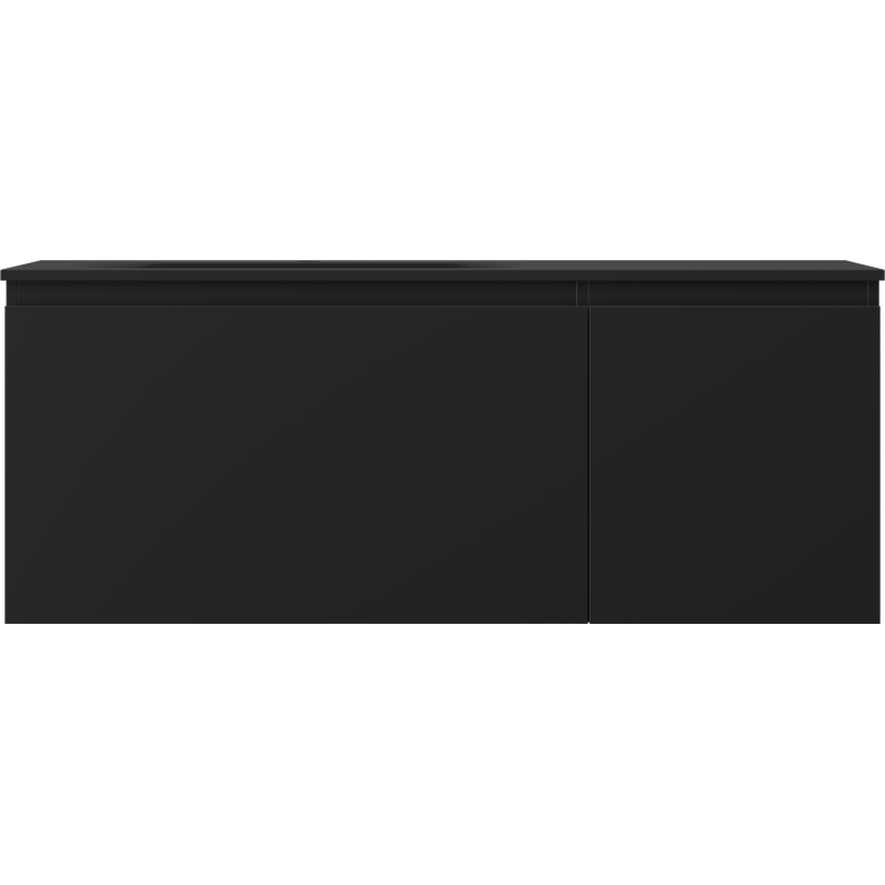 Mexen Orio koupelnová skříňka 120 cm s umyvadlem Vela vlevo, 1S, 1D, černá mat - 91A13-12047-3-BBFF71-W23L71