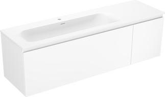 Mexen Orio koupelnová skříňka 160 cm s umyvadlem Vela levým, 1S, 1D, bílá matná - 91A13-16047-3-BBFF01-W23L01