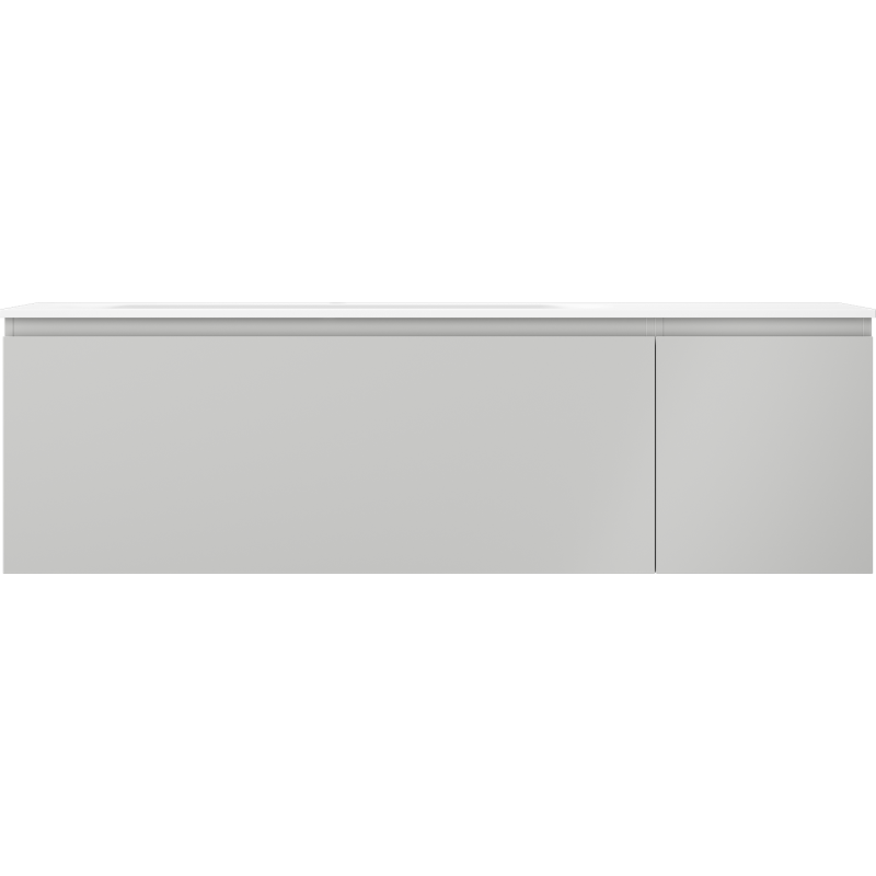 Mexen Orio koupelnová skříňka 160 cm s umyvadlem Vela levá, 1S, 1D, šedá matná/bílá matná - 91A13-16047-3-BBFF62-W23L01