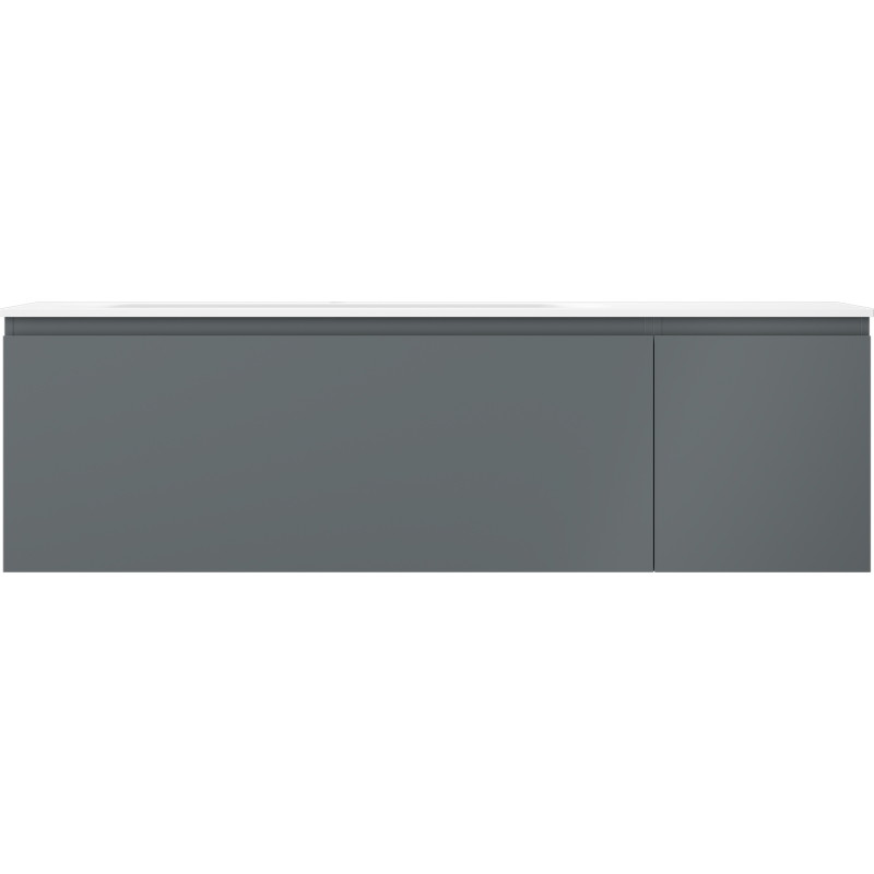 Mexen Orio koupelnová skříňka 160 cm s umyvadlem Vela vlevo, 1S, 1D, grafit mat/bílá mat - 91A13-16047-3-BBFF66-W23L01