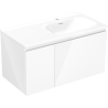 Mexen Orio koupelnová skříňka 90 cm s umyvadlem Vela pravá, 1S, 1D, bílý lesk - 91A13-09047-3-BBFF00-W23P00