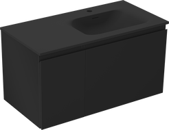 Mexen Orio koupelnová skříňka 90 cm s umyvadlem Vela pravá, 1S, 1D, černá mat - 91A13-09047-3-BBFF71-W23P71