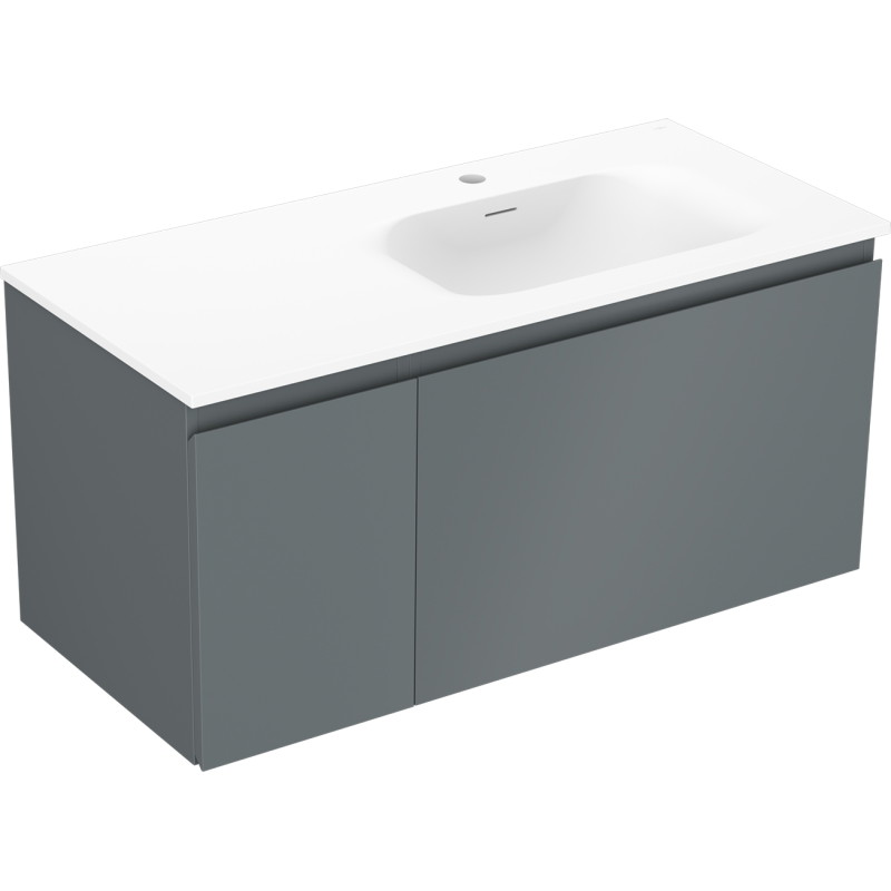Mexen Orio koupelnová skříňka 100 cm s umyvadlem Vela pravá, 1S, 1D, grafit mat/bílá mat - 91A13-10047-3-BBFF66-W23P01