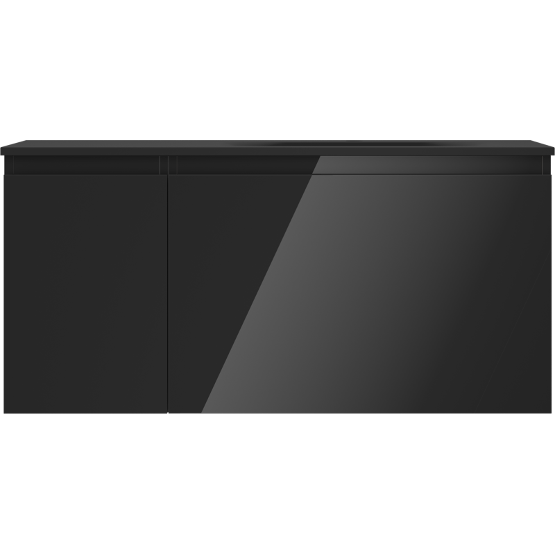 Mexen Orio koupelnová skříňka 100 cm s umyvadlem Vela pravá, 1S, 1D, černý lesk/černý mat - 91A13-10047-3-BBFF70-W23P71
