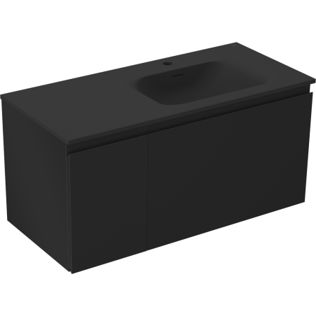 Mexen Orio koupelnová skříňka 100 cm s umyvadlem Vela pravá, 1S, 1D, černá mat - 91A13-10047-3-BBFF71-W23P71