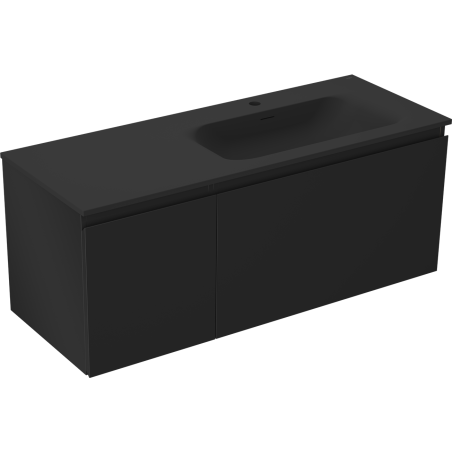 Mexen Orio koupelnová skříňka 120 cm s umyvadlem Vela pravým, 1S, 1D, černá mat - 91A13-12047-3-BBFF71-W23P71