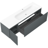 Mexen Orio koupelnová skříňka 160 cm s umyvadlem Vela pravá, 1S, 1D, grafit mat/bílá mat - 91A13-16047-3-BBFF66-W23P01