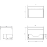 Mexen Rivel koupelnová skříňka 90 cm s umyvadlem Vela levou, 1S, 1D, rýhovaná, šedá mat/bílá mat