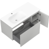 Mexen Rivel koupelnová skříňka 100 cm s umyvadlem Vela vlevo, 1S, 1D, rýhovaná, šedá mat/bílá mat - 91A23-10047-3-BBFF62-W23L01