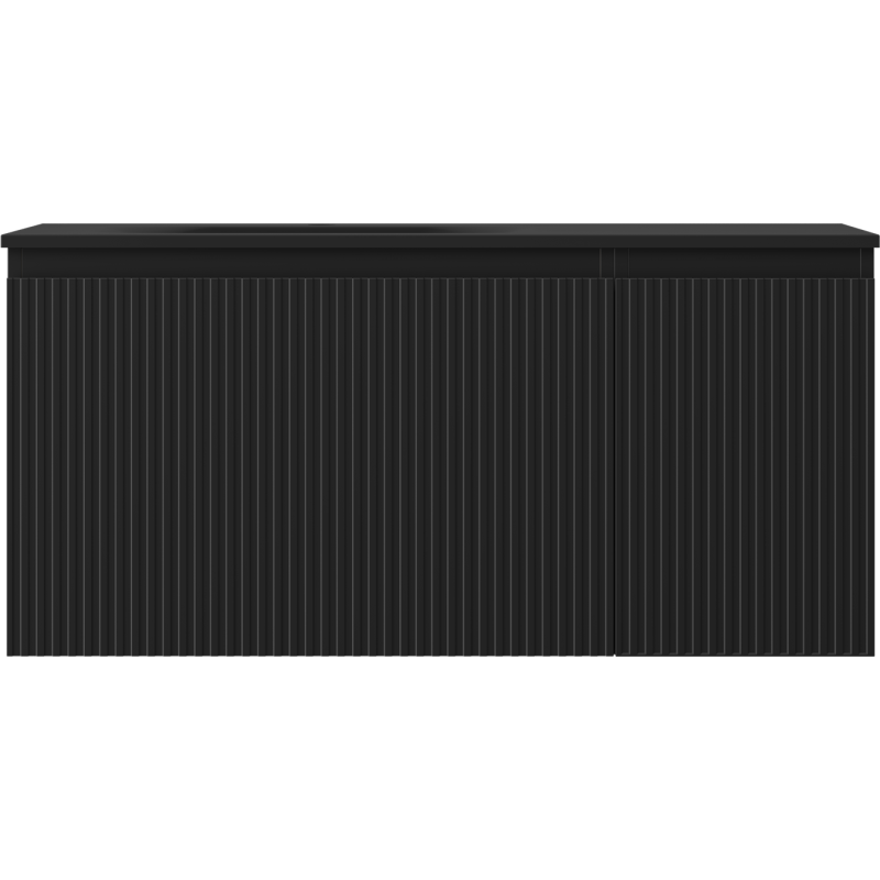 Mexen Rivel koupelnová skříňka 100 cm s umyvadlem Vela levá, 1S, 1D, s drážkováním, černý mat - 91A23-10047-3-BBFF71-W23L71