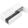 Mexen Rivel koupelnová skříňka 160 cm s umyvadlem Vela vlevo, 1S, 1D, drážkovaná, bílá mat - 91A23-16047-3-BBFF01-W23L01