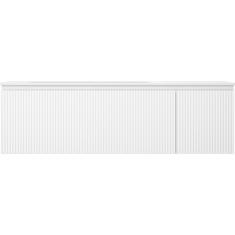 Mexen Rivel koupelnová skříňka 160 cm s umyvadlem Vela vlevo, 1S, 1D, drážkovaná, bílá mat - 91A23-16047-3-BBFF01-W23L01