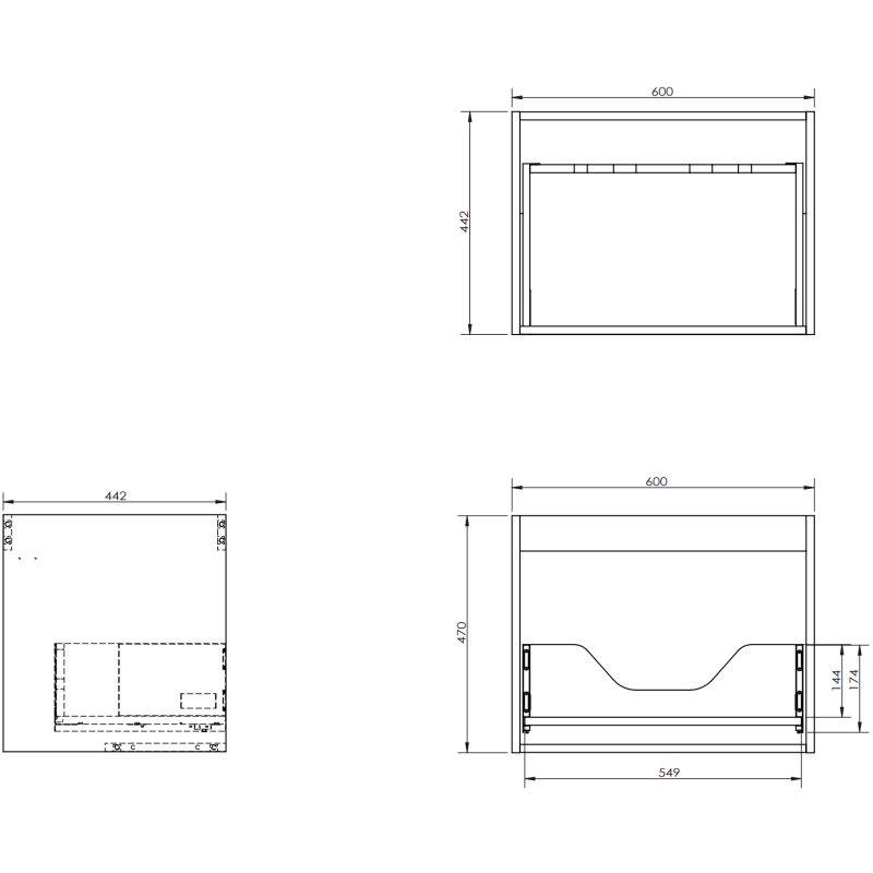 Mexen Rivel koupelnová skříňka 90 cm s umyvadlem Vela pravým, 1S, 1D, rýhovaná, černý mat - 91A23-09047-3-BBFF71-W23P71