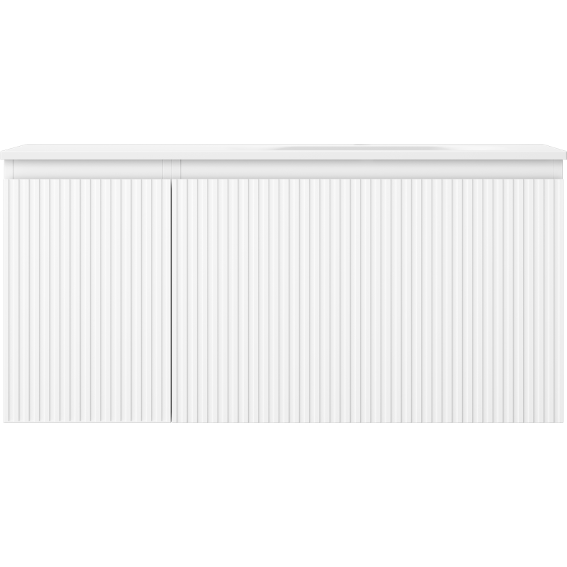 Mexen Rivel koupelnová skříňka 100 cm s umyvadlem Vela pravá, 1S, 1D, drážkovaná, bílá mat - 91A23-10047-3-BBFF01-W23P01