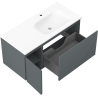 Mexen Rivel koupelnová skříňka 100 cm s umyvadlem Vela pravá, 1S, 1D, drážkovaná, grafit/bílá mat - 91A23-10047-3-BBFF66-W23P01