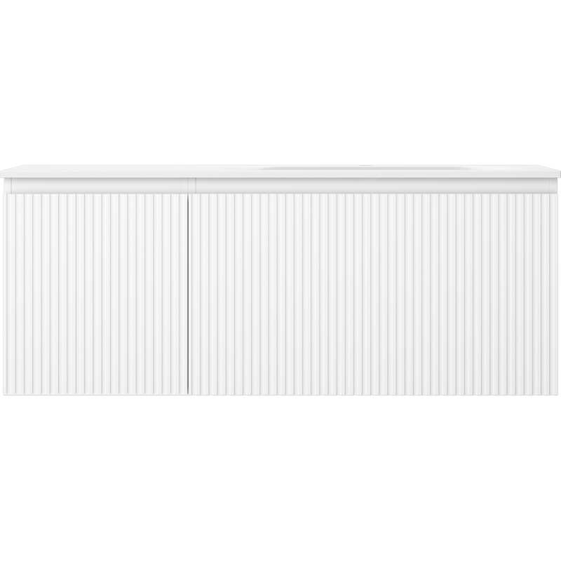 Mexen Rivel koupelnová skříňka 120 cm s umyvadlem Vela pravá, 1S, 1D, vroubkovaná, bílá mat - 91A23-12047-3-BBFF01-W23P01