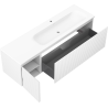 Mexen Rivel koupelnová skříňka 160 cm s umyvadlem Vela pravá, 1S, 1D, drážkovaná, bílá mat