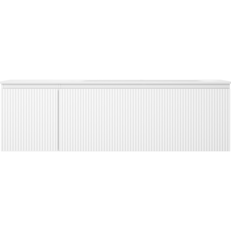 Mexen Rivel koupelnová skříňka 160 cm s umyvadlem Vela pravá, 1S, 1D, drážkovaná, bílá matná - 91A23-16047-3-BBFF01-W23P01