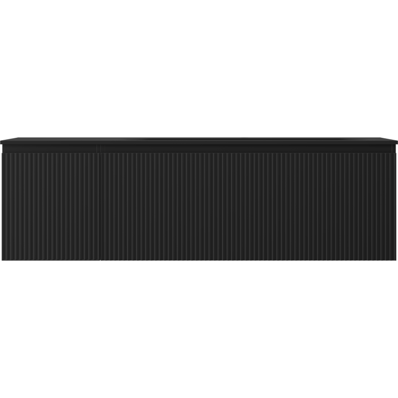 Mexen Rivel koupelnová skříňka 160 cm s umyvadlem Vela pravá, 1S, 1D, vroubkovaná, černá mat - 91A23-16047-3-BBFF71-W23P71