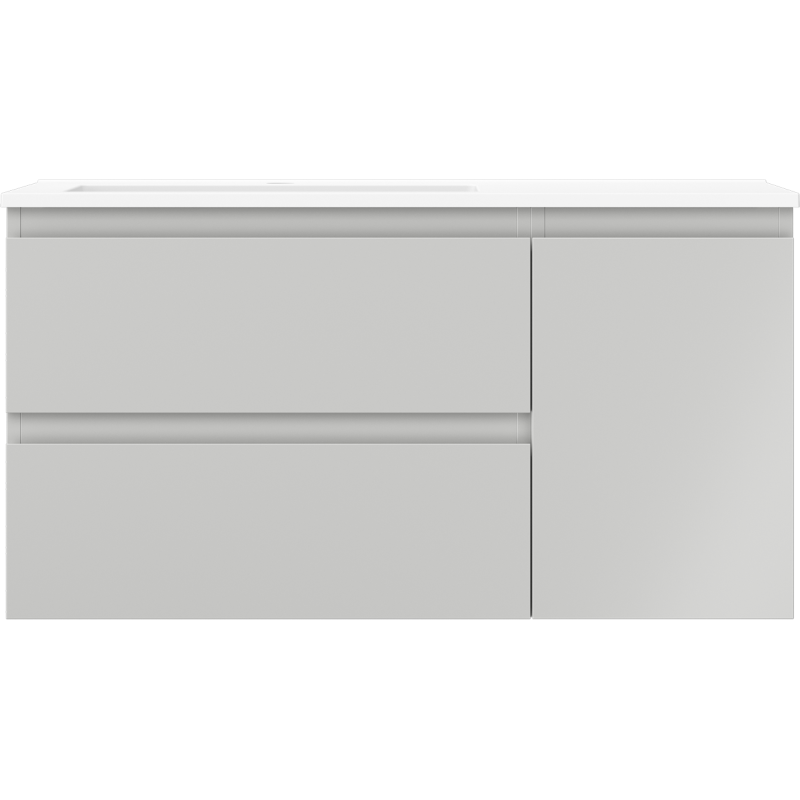 Mexen Orio koupelnová skříňka 90 cm s umyvadlem Otis levé, 2S, 1D, šedá mat/bílá mat - 91A13-09047-3-BBFFF62-W18L01
