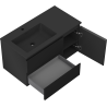 Mexen Orio koupelnová skříňka 90 cm s umyvadlem Otis levé, 2S, 1D, černá mat - 91A13-09047-3-BBFFF71-W18L71