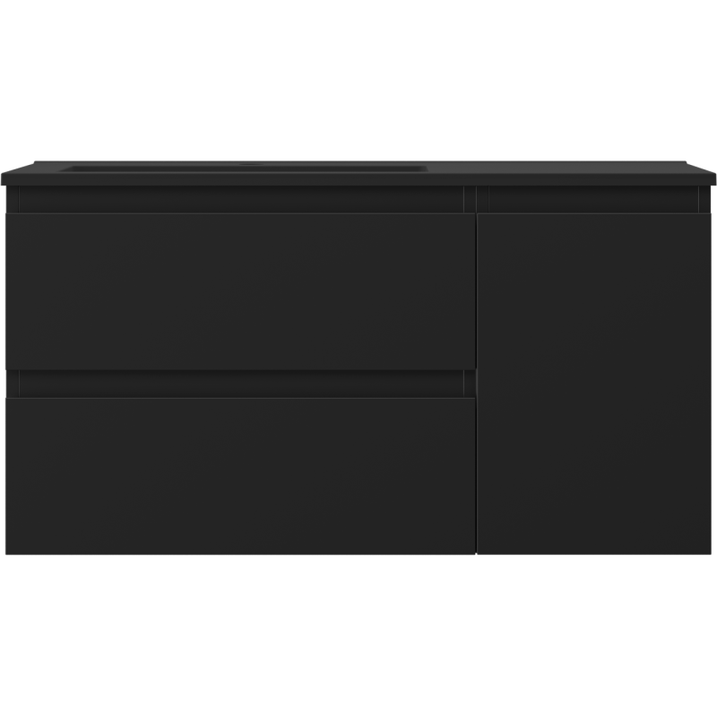 Mexen Orio koupelnová skříňka 90 cm s umyvadlem Otis levé, 2S, 1D, černá mat - 91A13-09047-3-BBFFF71-W18L71